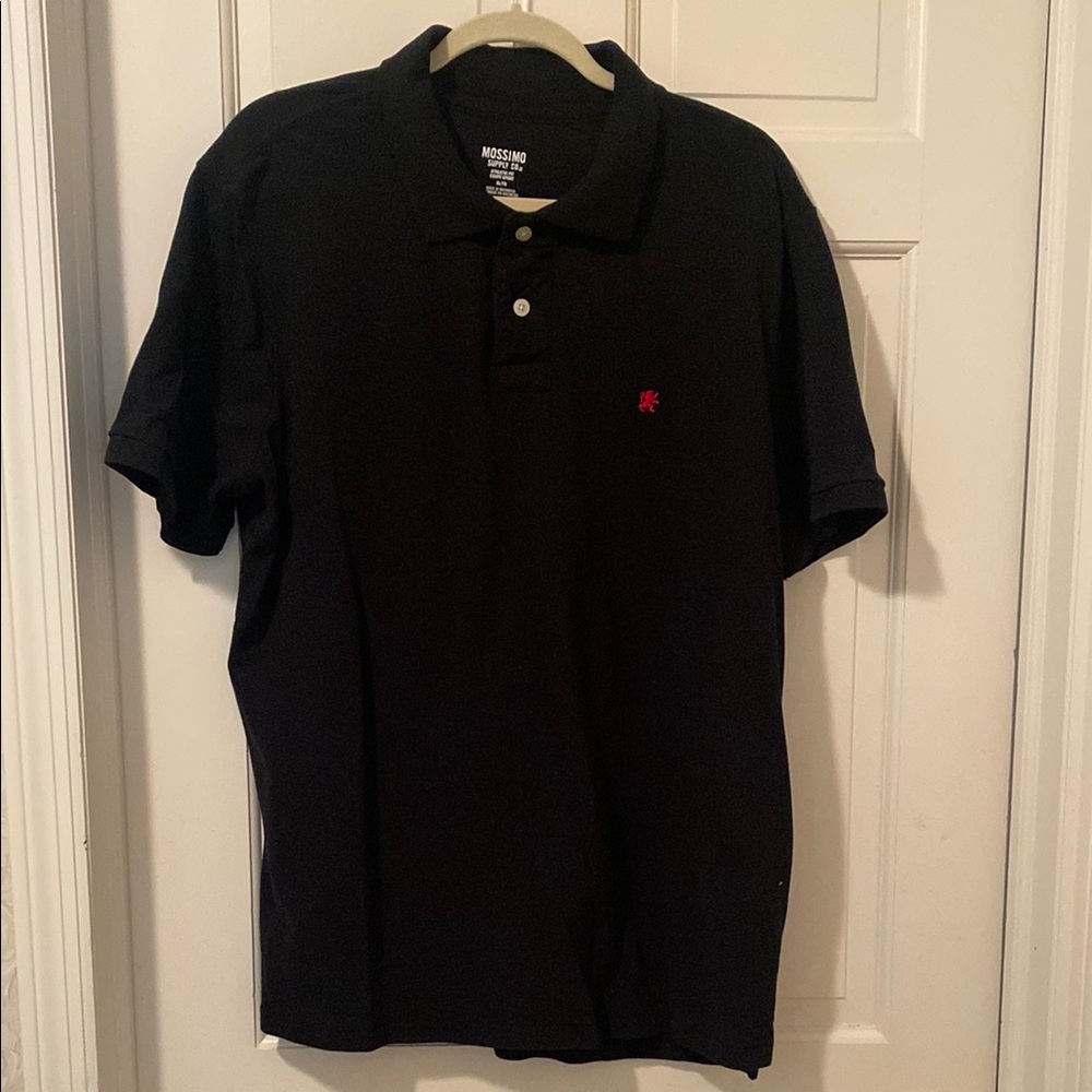 Massimo Black Polo Shirt Classic Short Sleeve
